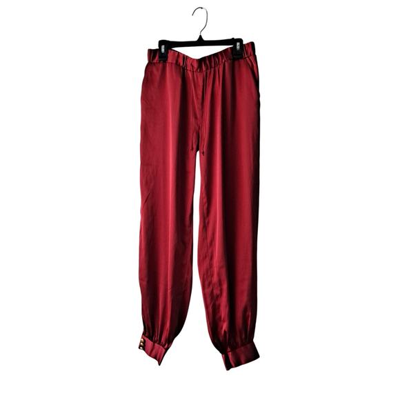 Express Red Elastic Waist Joggers with Ankle Buttons and Draw strings  Size S - Picture 1 of 10